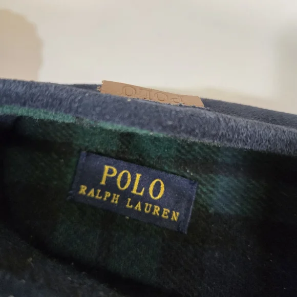 Polo Ralph Lauren Collins Suede Leather Slippers Mens 10 Navy Memory Foam NIB